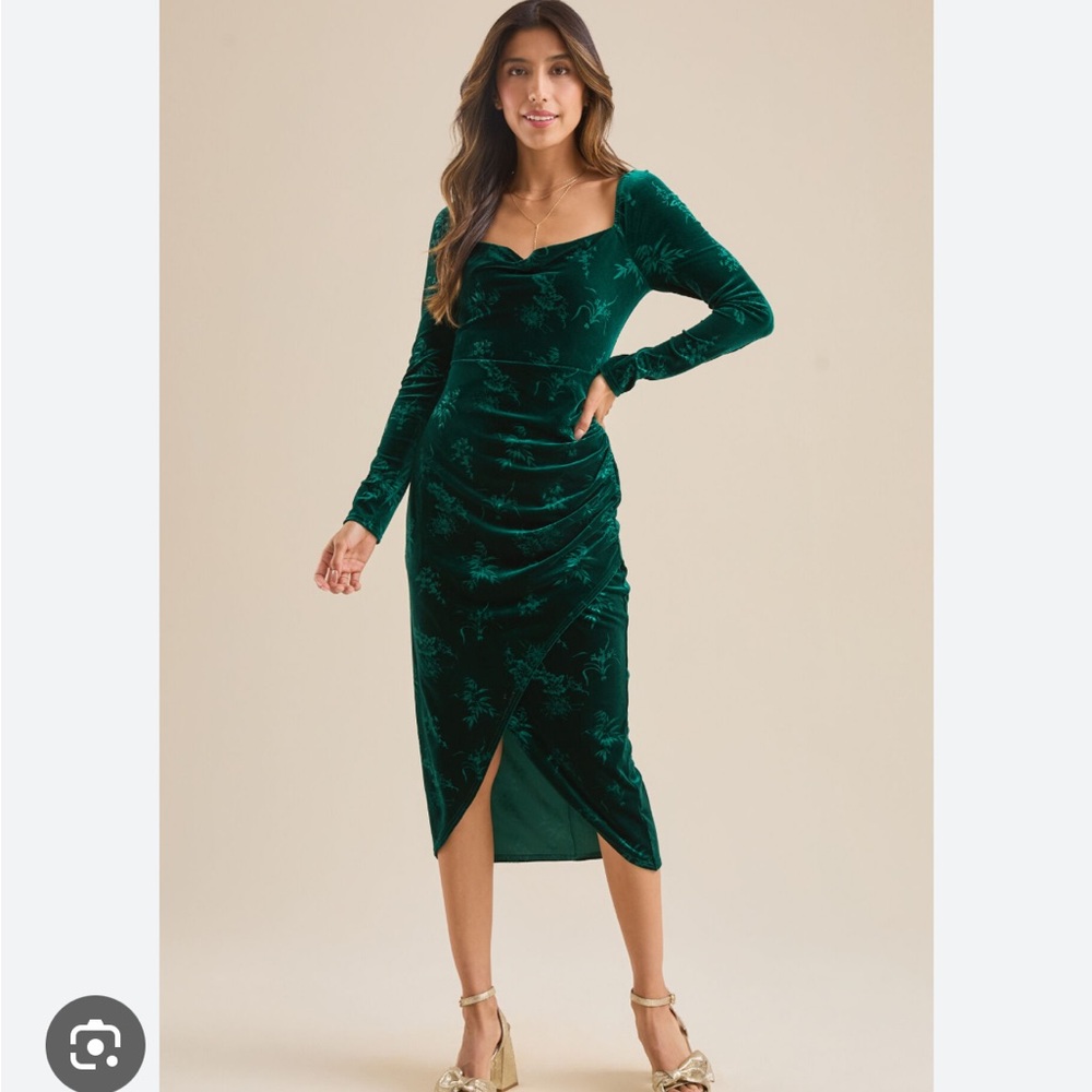 Altar’d State Alyssa Velvet Midi Dress